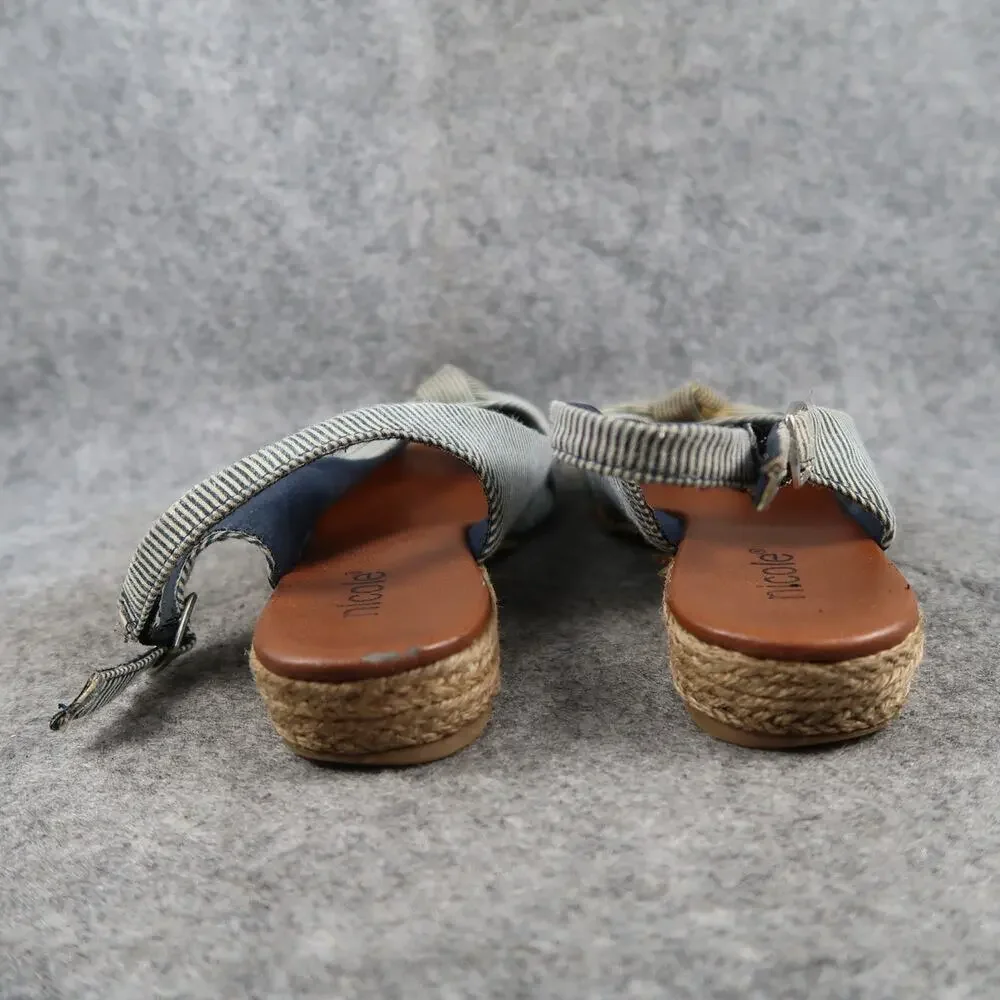 Nicole Shoes Womens 8.5 Sandals Slingback Peep Toe Orlando Wide Buckle Knot_4